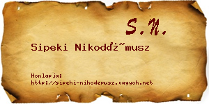 Sipeki Nikodémusz névjegykártya