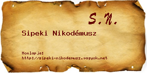 Sipeki Nikodémusz névjegykártya